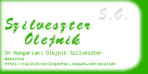 szilveszter olejnik business card